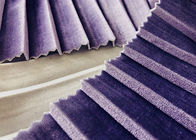 Polyester-Verzerrung des purpurroten Samt-290GSM strickte materielle 93% Falte für Skirt Violet Damen