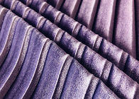 Polyester-Verzerrung des purpurroten Samt-290GSM strickte materielle 93% Falte für Skirt Violet Damen