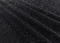 Polyester-Mikrosamt-Gewebe 260GSM 94% für Damenbekleidungs-Silber Lurex-Schwarzes