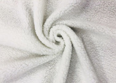 Vlies-Material 320GSM Woollike Sherpa für Kleidungs-Weiß 100 Prozent Polyester-