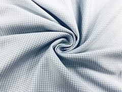 100 Prozent Polyesterhemd Gewebe Gingham Warp Strick grau Schecks 130GSM