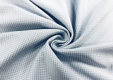 100 Prozent Polyester-Hemd-Gewebe-Gingham-Verzerrung gestricktes Grau-überprüft 130GSM