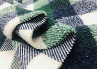 Polyester 100% bequeme des Sherpa-Decken-materielles grünes Plaid-340GSM