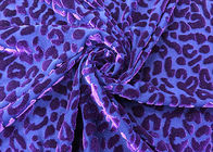 gebranntes heraus Samt-Gewebe 220GSM 94% Polyester für Kleiderpurpurroten Leopard-Druck