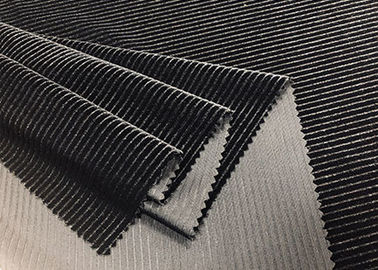 Polyester-Kordsamt-Gewebe 220GSM dehnbares 93% für Kleidungs-Sofa-Schwarzes