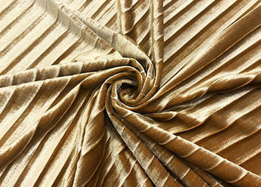 Polyester-Falten-Goldsamt-Polsterungs-Gewebe 290GSM 93% für Skirt Golden Damen