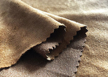 130GSM 100 Prozent Polyester gebürstete Veloursleder-Gewebe-für Kleidungs-Brown-Farbmode