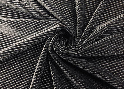 Polyester-Kordsamt-Gewebe 220GSM dehnbares 93% für Kleidungs-Sofa-Schwarzes