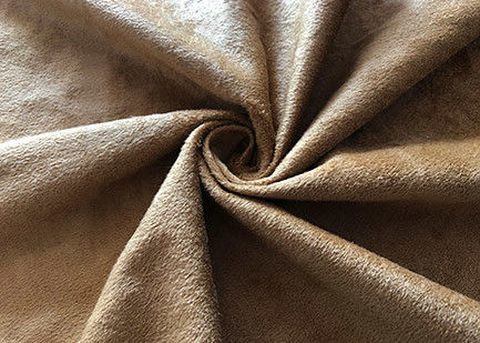 130GSM 100 Prozent Polyester gebürstete Veloursleder-Gewebe-für Kleidungs-Brown-Farbmode